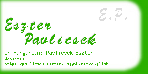 eszter pavlicsek business card